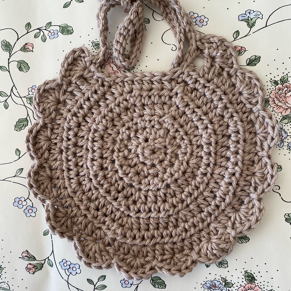 Crochet Baby Bib Scalloped Edge Heirloom Baby Shower Gift 100% Cotton Handmade